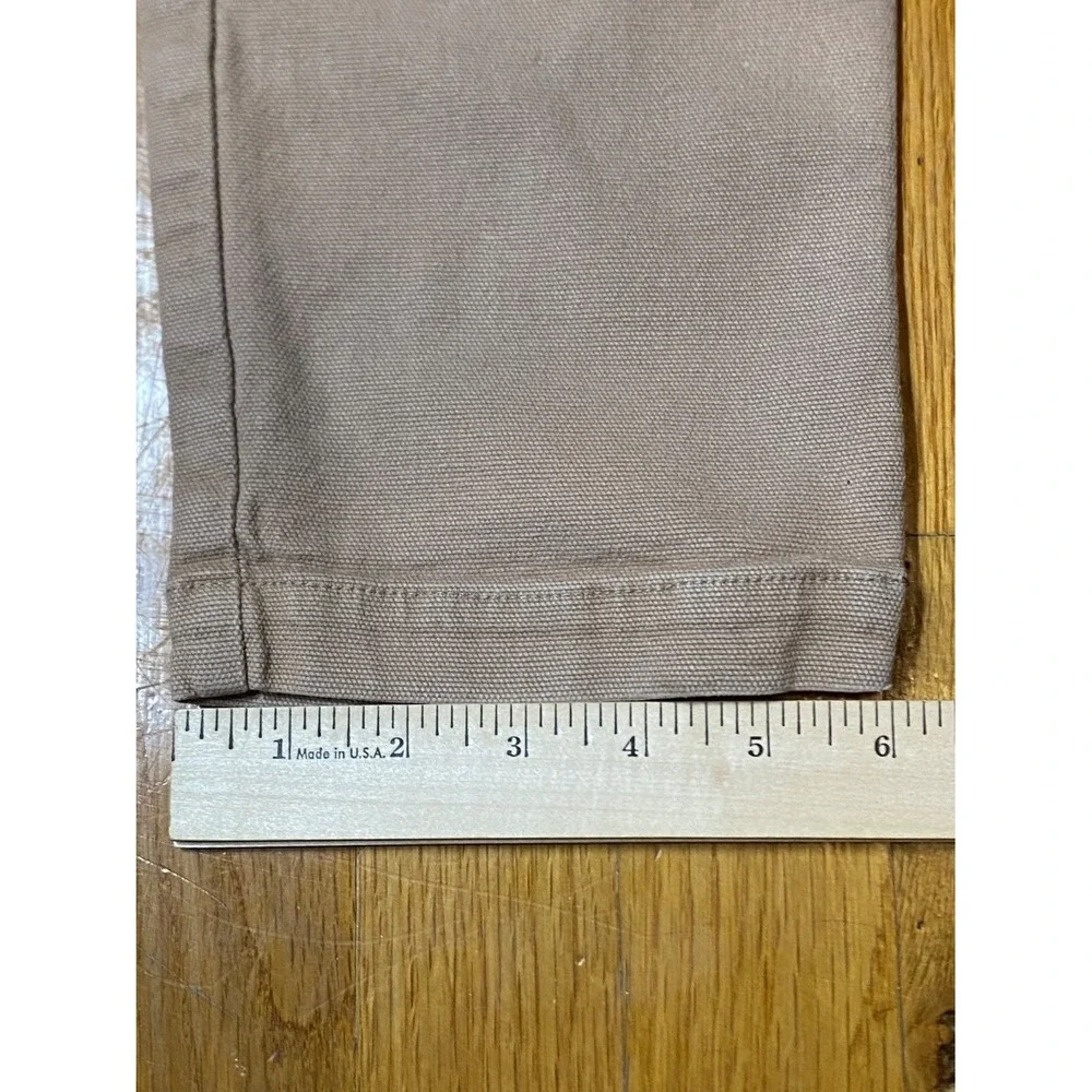 American Giant Pants Roughneck Mens 30x29 Beige Canvas Straight Leg Stretch